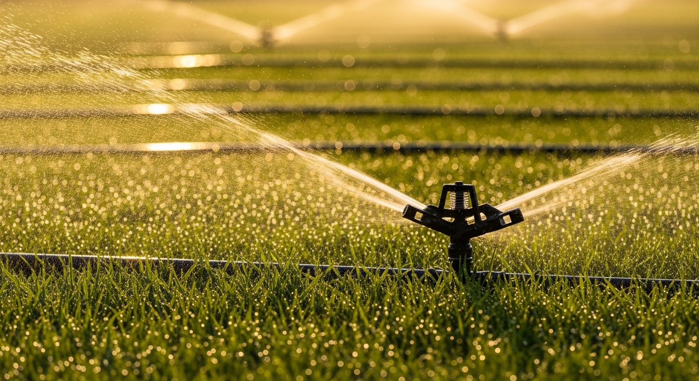 Sistema de irrigação em campo